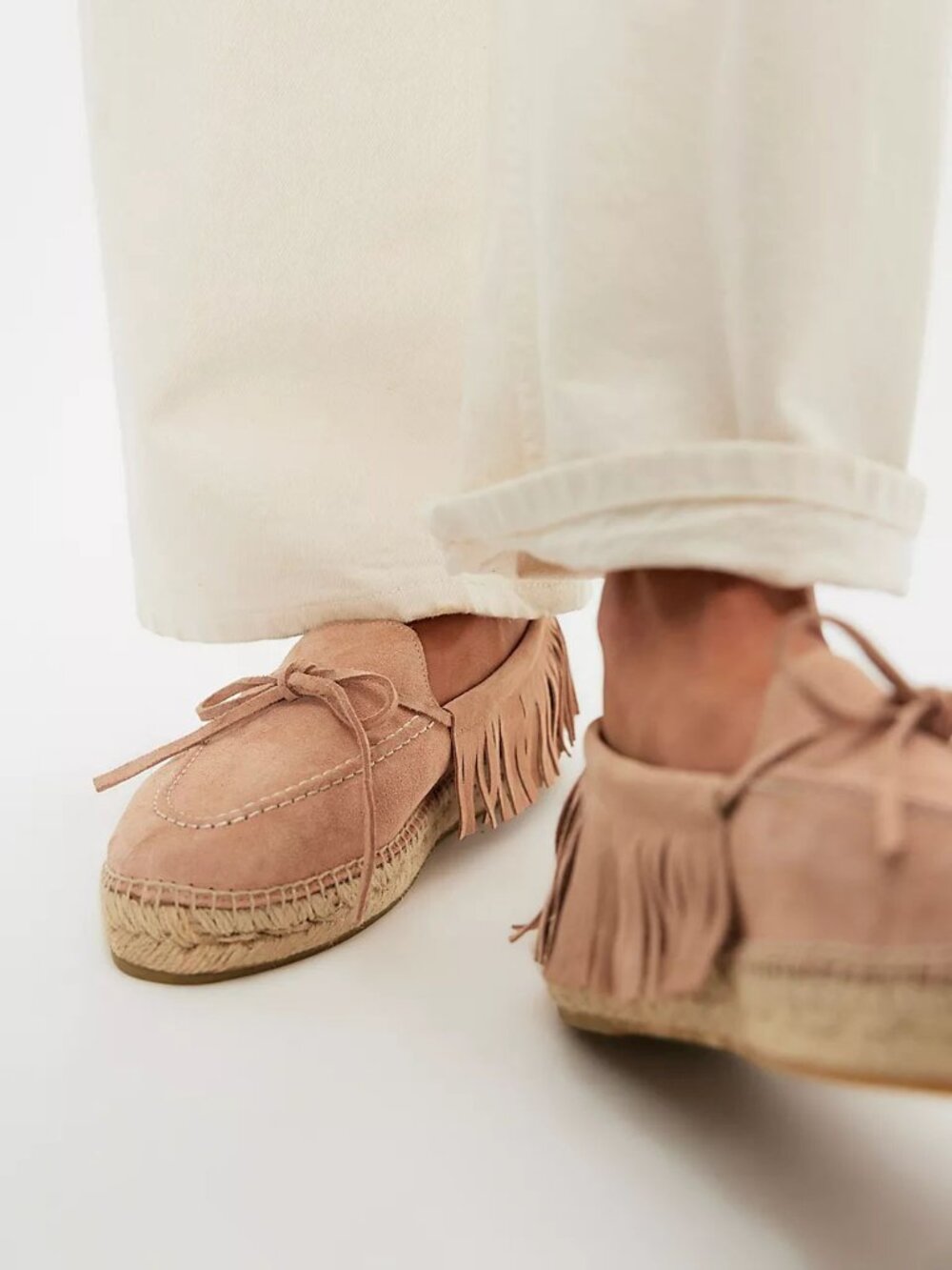 FREE PEOPLE Faraway Fringe Espadrilles / Dusty Rose - Picture 5 of 14